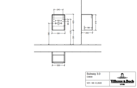 Тумба под раковину Villeroy & Boch Subway 3.0 35,1х42,9 см ДСП/алюминий белый бриллиант C58400VE