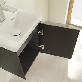 Тумба под раковину Villeroy & Boch Subway 3.0 35,1х42,9 см ДСП/алюминий черный вулкан C58400VL