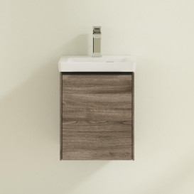 Тумба под раковину Villeroy & Boch Subway 3.0 35,1х42,9 см ДСП/алюминий дуб каменный/черный вулкан C58401RK