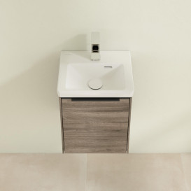 Тумба под раковину Villeroy & Boch Subway 3.0 35,1х42,9 см ДСП/алюминий дуб каменный/черный вулкан C58401RK