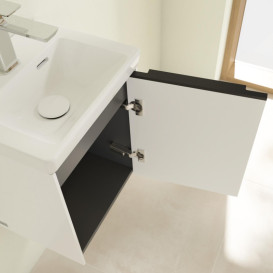 Тумба под раковину Villeroy & Boch Subway 3.0 35,1х42,9 см ДСП/алюминий чистый белый/черный вулкан C58401VF