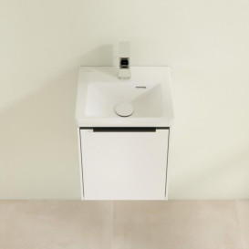 Тумба под раковину Villeroy & Boch Subway 3.0 35,1х42,9 см ДСП/алюминий чистый белый/черный вулкан C58401VF