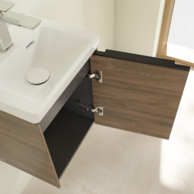 Тумба под раковину Villeroy & Boch Subway 3.0 35,1х42,9 см ДСП/алюминий дуб аризона/черный вулкан C58401VH