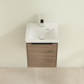 Тумба под раковину Villeroy & Boch Subway 3.0 35,1х42,9 см ДСП/алюминий дуб аризона/черный вулкан C58401VH