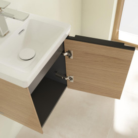 Тумба под раковину Villeroy & Boch Subway 3.0 35,1х42,9 см ДСП/алюминий дуб северный/черный вулкан C58401VJ