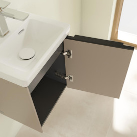 Тумба під раковину Villeroy & Boch Subway 3.0 35,1х42,9 см ДСП/алюміній тауп/чорний вулкан C58401VM