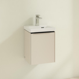 Тумба під раковину Villeroy & Boch Subway 3.0 35,1х42,9 см ДСП/алюміній сірий кашемір/чорний вулкан C58401VN