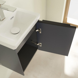 Тумба під раковину Villeroy & Boch Subway 3.0 35,1х42,9 см ДСП/алюміній морський синій/чорний вулкан C58401VQ