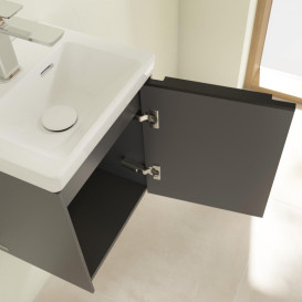 Тумба под раковину Villeroy & Boch Subway 3.0 35,1х42,9 см ДСП/алюминий графит/черный вулкан C58401VR