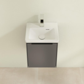 Тумба под раковину Villeroy & Boch Subway 3.0 35,1х42,9 см ДСП/алюминий графит/черный вулкан C58401VR