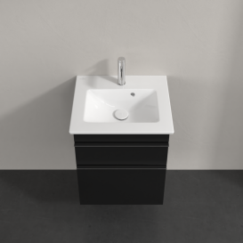 Тумба под раковину Villeroy & Boch Venticello 46,6х42,5 см МДФ черный матовый лак/ручка хром A92201PD
