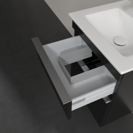 Тумба под раковину Villeroy & Boch Venticello 46,6х42,5 см МДФ черный матовый лак/ручка хром A92201PD