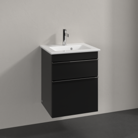 Тумба под раковину Villeroy & Boch Venticello 46,6х42,5 см МДФ черный матовый лак/ручка хром A92201PD