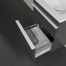 Тумба под раковину Villeroy & Boch Venticello 46,6х42,5 см МДФ глянцевый серый/ручка алюминий белый A92202FP