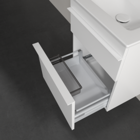 Тумба под раковину Villeroy & Boch Venticello 46,6х42,5 см ДСП/МДФ белый матовый/ручка алюминий белый A92202MS