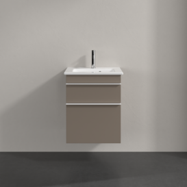 Тумба под раковину Villeroy & Boch Venticello 46,6х42,5 см ДСП трюфель серый/ручка алюминий белый A92202VG