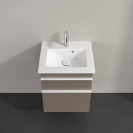 Тумба под раковину Villeroy & Boch Venticello 46,6х42,5 см ДСП трюфель серый/ручка алюминий белый A92202VG