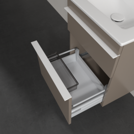 Тумба под раковину Villeroy & Boch Venticello 46,6х42,5 см ДСП трюфель серый/ручка алюминий белый A92202VG