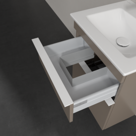 Тумба под раковину Villeroy & Boch Venticello 46,6х42,5 см ДСП трюфель серый/ручка алюминий белый A92202VG