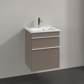 Тумба под раковину Villeroy & Boch Venticello 46,6х42,5 см ДСП трюфель серый/ручка алюминий белый A92202VG