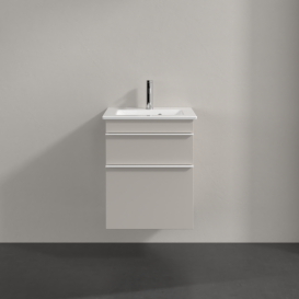 Тумба під раковину Villeroy & Boch Venticello 46,6х42,5 см ДСП м'який сірий/ручка алюміній білий A92202VK