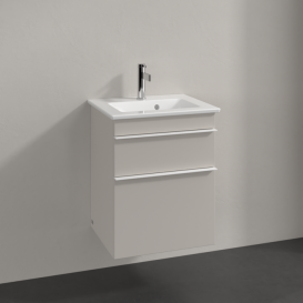 Тумба під раковину Villeroy & Boch Venticello 46,6х42,5 см ДСП м'який сірий/ручка алюміній білий A92202VK