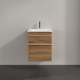 Тумба під раковину Villeroy & Boch Venticello 46,6х42,5 см ДСП дуб канзас/ручка алюміній білий A92202RH