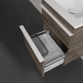 Тумба під раковину Villeroy & Boch Venticello 46,6х42,5 см ДСП кам'яний дуб/ручка алюміній білий A92202RK