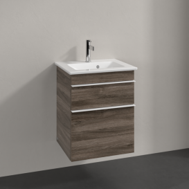 Тумба під раковину Villeroy & Boch Venticello 46,6х42,5 см ДСП кам'яний дуб/ручка алюміній білий A92202RK