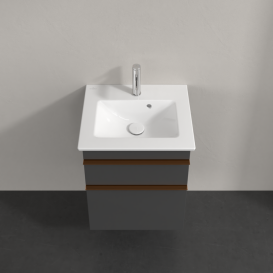 Тумба под раковину Villeroy & Boch Venticello 46,6х42,5 см МДФ глянцевый серый/ручка медь A92205FP