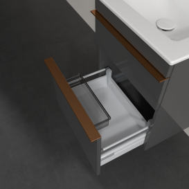 Тумба под раковину Villeroy & Boch Venticello 46,6х42,5 см МДФ глянцевый серый/ручка медь A92205FP