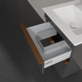 Тумба под раковину Villeroy & Boch Venticello 46,6х42,5 см МДФ глянцевый серый/ручка медь A92205FP