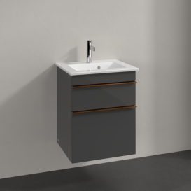 Тумба под раковину Villeroy & Boch Venticello 46,6х42,5 см МДФ глянцевый серый/ручка медь A92205FP