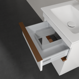 Тумба под раковину Villeroy & Boch Venticello 46,6х42,5 см ДСП/МДФ белый матовый/ручка медь A92205MS