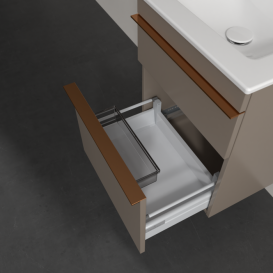 Тумба под раковину Villeroy & Boch Venticello 46,6х42,5 см ДСП трюфель серый/ручка медь A92205VG