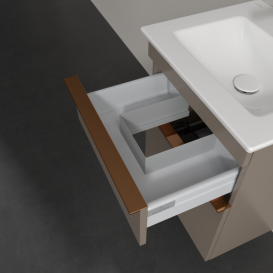 Тумба под раковину Villeroy & Boch Venticello 46,6х42,5 см ДСП трюфель серый/ручка медь A92205VG