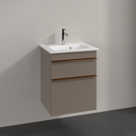 Тумба под раковину Villeroy & Boch Venticello 46,6х42,5 см ДСП трюфель серый/ручка медь A92205VG