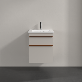 Тумба под раковину Villeroy & Boch Venticello 46,6х42,5 см ДСП мягкий серый/ручка медь A92205VK