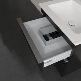 Тумба под раковину Villeroy & Boch Venticello 55,3х50,2 см МДФ черный матовый лак/ручка хром A92301PD