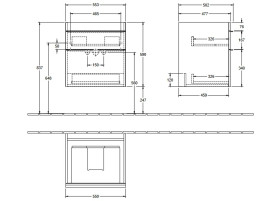 Тумба під раковину Villeroy & Boch Venticello 55,3х50,2 см ДСП дуб аризона/ручка хром A92301VH