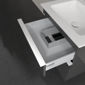 Тумба под раковину Villeroy & Boch Venticello 55,3х50,2 см МДФ глянцевый серый/ручка алюминий белый A92302FP