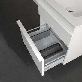 Тумба під раковину Villeroy & Boch Venticello 55,3х50,2 см ДСП/МДФ білий матовий/ручка алюміній білий A92302MS