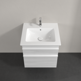 Тумба под раковину Villeroy & Boch Venticello 55,3х50,2 см ДСП/МДФ белое дерево/ручка алюминий белый A92302E8