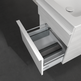 Тумба под раковину Villeroy & Boch Venticello 55,3х50,2 см ДСП/МДФ белое дерево/ручка алюминий белый A92302E8