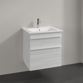 Тумба под раковину Villeroy & Boch Venticello 55,3х50,2 см ДСП/МДФ белое дерево/ручка алюминий белый A92302E8