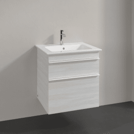 Тумба під раковину Villeroy & Boch Venticello 55,3х50,2 см ДСП/МДФ біле дерево/ручка алюміній білий A92302E8