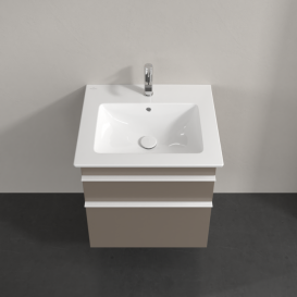 Тумба під раковину Villeroy & Boch Venticello 55,3х50,2 см ДСП трюфель сірий/ручка алюміній білий A92302VG