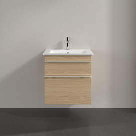 Тумба под раковину Villeroy & Boch Venticello 55,3х50,2 см ДСП северный дуб/ручка алюминий белый A92302VJ