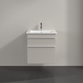 Тумба под раковину Villeroy & Boch Venticello 55,3х50,2 см ДСП мягкий серый/ручка алюминий белый A92302VK