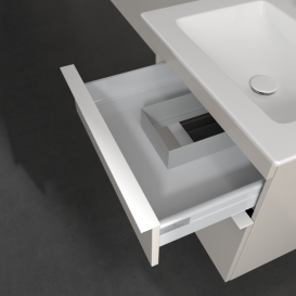 Тумба под раковину Villeroy & Boch Venticello 55,3х50,2 см ДСП мягкий серый/ручка алюминий белый A92302VK